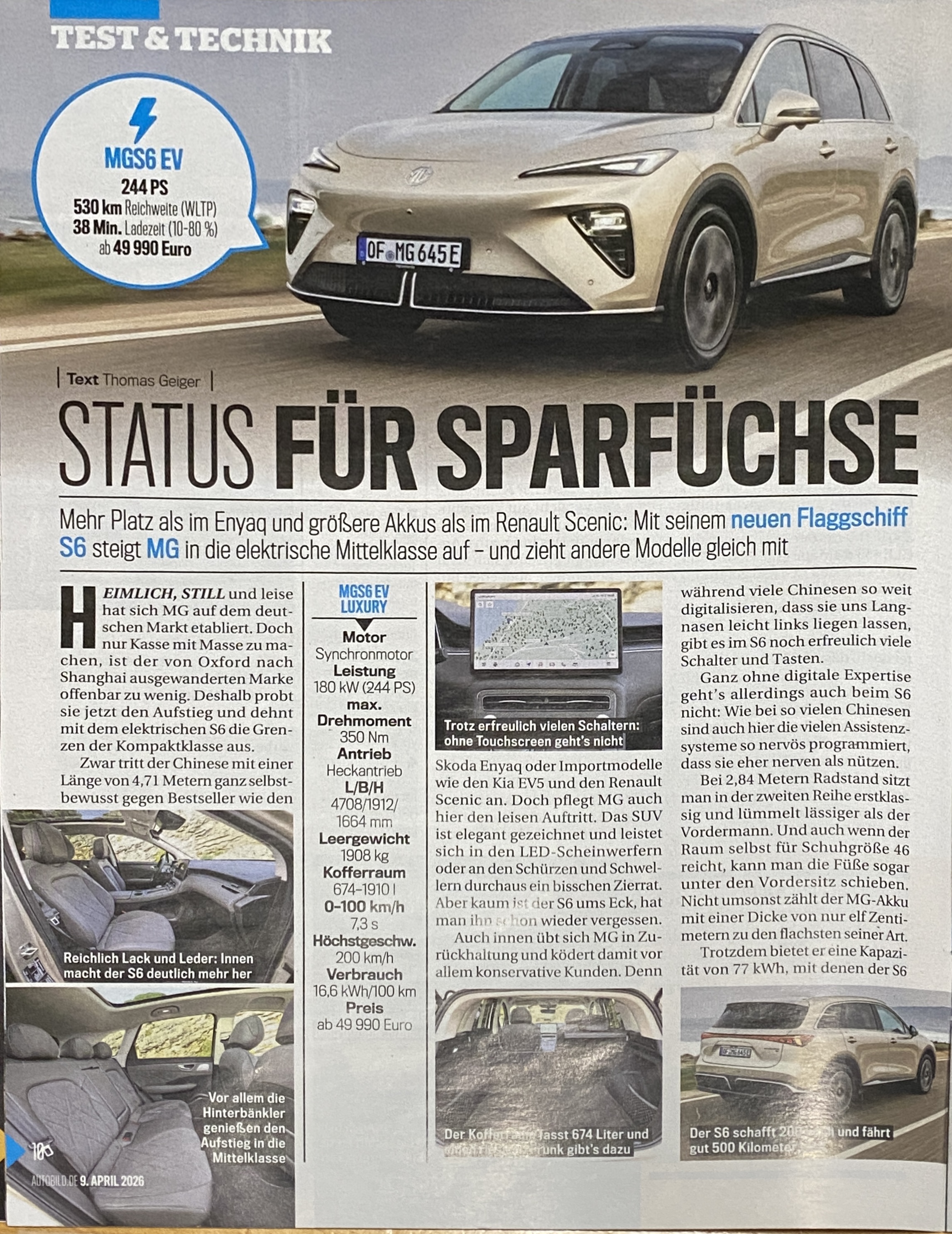 MG S6 und MG 4 neu Bild 1